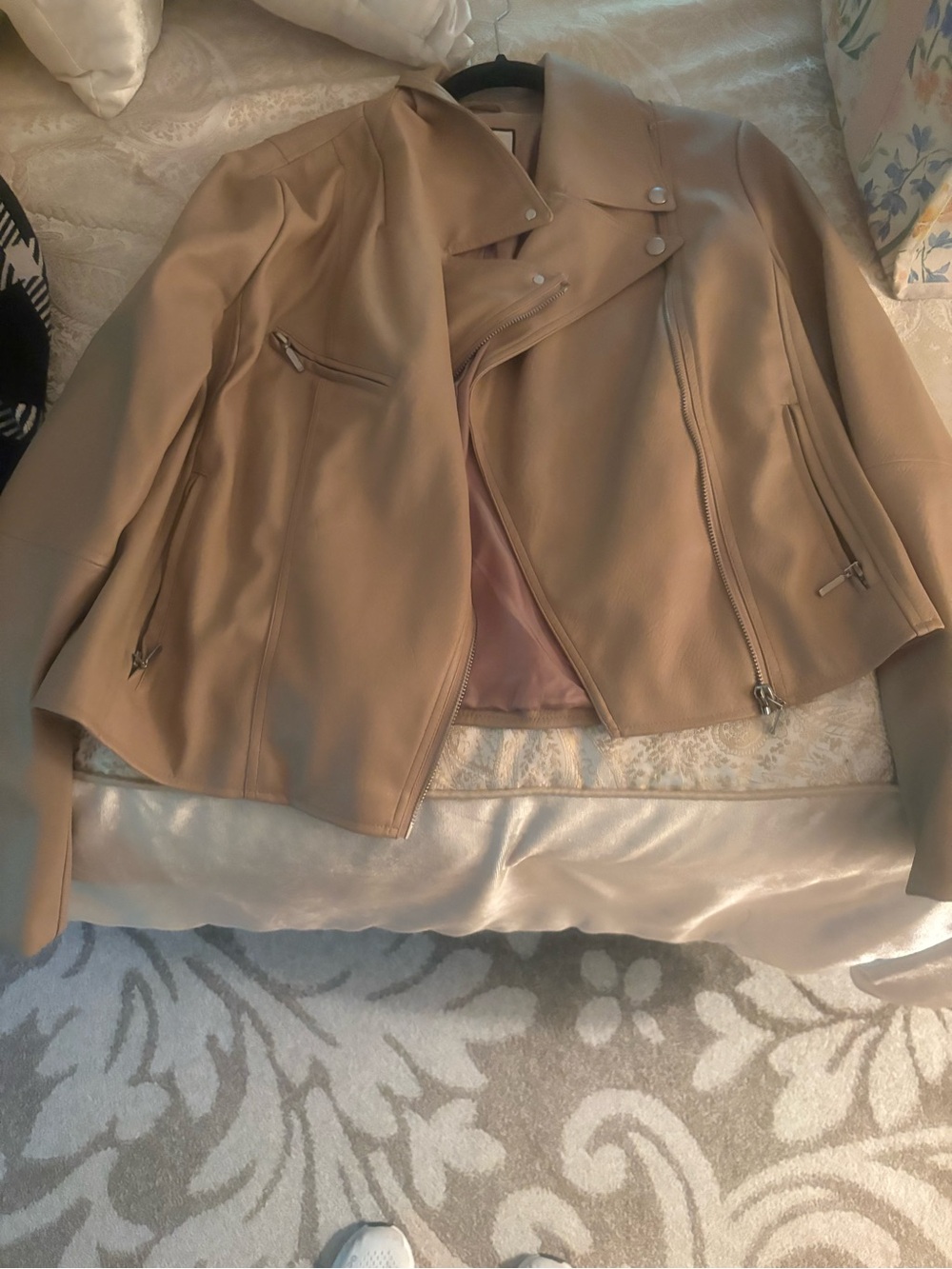 bagatelle Tan Faux Leather Moto Jacket